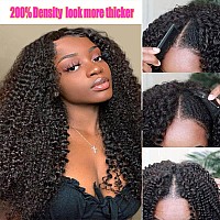 Curly Wave V Part Wigs Brazilian Kinky Curly Human Hair Wigs For Black Women V Shape Wigs No Leave Out Lace Front Wigs Upgrade U