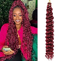 Ctrlalt Burgundy Ocean Wave Braiding Hair 24 Inch Curly Braiding Hair Wet And Wavy Braiding Hair Ocean Wave Crochet Hair Extensi