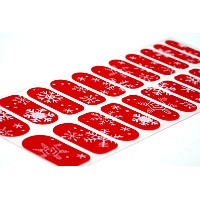 Tough Girls 22 Premium Semicured Gel Nail Polish Strips Wapplication Accessories White Snowflakes Red