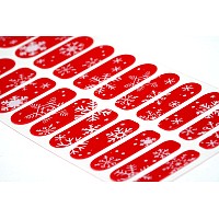 Tough Girls 22 Premium Semicured Gel Nail Polish Strips Wapplication Accessories White Snowflakes Red