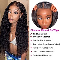 Rui Mei Si Wear And Go Glueless Wigs Human Hair Pre Plucked Pre Cut For Beginners Deep Wave Lace Front Wigs Human Hair 4X4 Hd La