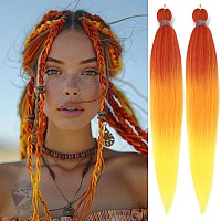 Rainbow Color Pre Stretched Braiding Hair 2 Packs Pre Feathered Braid Hair Extensions 30 Inches Kanekalon Hair Braids