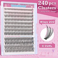 20D Lash Clusters 240Pcs Natural Eyelash Clusters Wispy Cluster Lashes Extension 816Mm C Curl Individual Lashes Diy Eyelash Ext