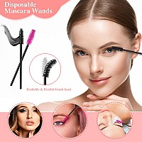 Disposable Makeup Applicators Tools Kit 100 Mascara Wands 100 Lipstick Applicators 50 Disposable Eyeliner Brushes 10 Eye Shadow