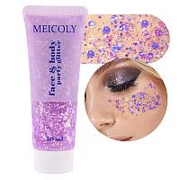 Meicoly Chameleon Light Purple Body Glitterchunky Face Glitter Paintcolor Changing Mermaid Face Glitter Gelholographic Glitte