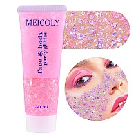 Meicoly Chameleon Light Pink Body Glitterchunky Face Glitter Paintcolor Changing Mermaid Face Glitter Gelholographic Glitter