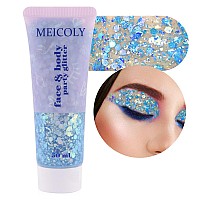 Meicoly Chameleon Mermaid Blue Body Glitterchunky Face Glitter Paintcolor Changing Mermaid Face Glitter Gelholographic Glitte