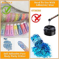 Meicoly Chameleon Mermaid Blue Body Glitterchunky Face Glitter Paintcolor Changing Mermaid Face Glitter Gelholographic Glitte