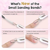 Upgradedepvko 120Pcs Small Sanding Bands For Nail Drills With 2Pcs 31Mm Mandrel Nail Drill Bits 240 Xfine Grit Nail File Sa