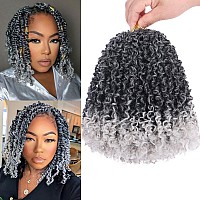 Unionbeauty 8 Inch Prelooped Yanky Twist Crochet Hair 8 Bundles Pre Twisted Short Water Wave Passion Twist Crochet Braids With