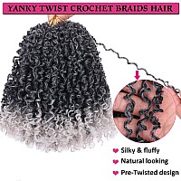 Unionbeauty 8 Inch Prelooped Yanky Twist Crochet Hair 8 Bundles Pre Twisted Short Water Wave Passion Twist Crochet Braids With