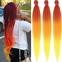 Ombre Pre Stretched Braiding Hair 283 Packs Silky Color Blend Braid Hair Extensions 100 Kanekalon Synthetic Crochet Hair B