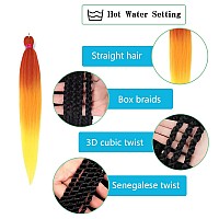 Ombre Pre Stretched Braiding Hair 283 Packs Silky Color Blend Braid Hair Extensions 100 Kanekalon Synthetic Crochet Hair B