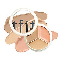 Tfit Cover Up Pro Concealer Palette 3In1 Full Coverage Color Correcting Cream Hydrating 02 Warm 052 Oz For Dark Circles