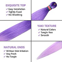 Purple Mix Pre Stretched Braiding Hair 2 Packs Pre Feathered Braid Hair Extensions 30 Inches Kanekalon Hair Braids