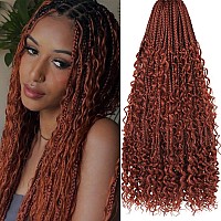 Beverlee 24 Inch Boho Box Braids 8 Packs Goddess Box Braids Crochet Hair Bohemian Hippie Braids Braiding Hair Box Braids With Cu