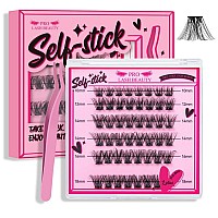 Self Adhesive Eyelashes 48Pcs Lash Clusters Self Stick Lashes Reusable Selfadhesive Lashes No Glue Cluster Lashes Easy For Use