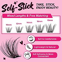 Self Adhesive Eyelashes 48Pcs Lash Clusters Self Stick Lashes Reusable Selfadhesive Lashes No Glue Cluster Lashes Easy For Use