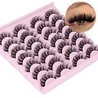 Tnfvloneins False Eyelashes Wispy Mink Lashes Natural Look D Curl Fluffy Fake Eyelashes 16Mm Natural Lashes That Look Like Exten