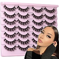 Tnfvloneins False Eyelashes Wispy Mink Lashes Natural Look D Curl Fluffy Fake Eyelashes 16Mm Natural Lashes That Look Like Exten