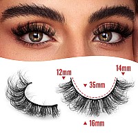 Tnfvloneins False Eyelashes Wispy Mink Lashes Natural Look D Curl Fluffy Fake Eyelashes 16Mm Natural Lashes That Look Like Exten