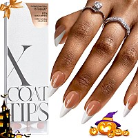 Btartboxnails French Gel Nail Tips Halloween Nails French Tip Press On Nails Brown Long Stiletto Xcoattips Preapplied Tip Pri