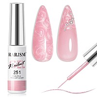 Rarjsm Pearl Pink Nail Art Gel Liner Pearlescent Shell Glitter Swirl Effect Gel Nail Polish 8Ml Build In Thin Brush Painted Draw