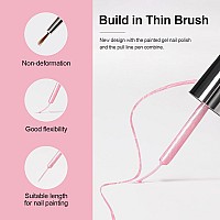 Rarjsm Pearl Pink Nail Art Gel Liner Pearlescent Shell Glitter Swirl Effect Gel Nail Polish 8Ml Build In Thin Brush Painted Draw