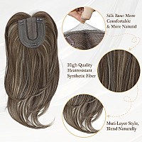 Udu Hair Toppers For Women For Thin Hair Highlights Synthetic Fiber Hair Toppers Hair Pieces For Women Ladies Ash Brown Mutilay