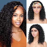 Aksice Synthetic Curly Headband Wig For Black Women Water Wave Headband Wigs With Glueless Half Wig Comfortable Stylish Hair