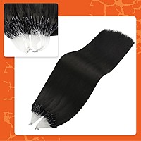 Full Shine Black Hair Extensions 22 Inch Long Micro Hair Extensions Human Hair 50 Gram Micro Loop Human Hair Extensions 1Gs Mic