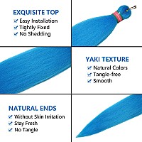 Run Shui Lake Blue Pre Stretched Braiding Hair 2 Packs Pre Feathered Braid Hair Extensions 30 Inches Kanekalon Hair Braids