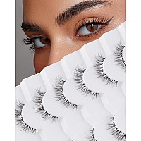 Jiocolor Cat Eye Lashes Natural Look D Curly False Eyelashes Wispy Fauk Mink Lashes Multilayers Faux Mink Eyelashes Wispy Fake