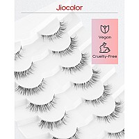 Jiocolor Cat Eye Lashes Natural Look D Curly False Eyelashes Wispy Fauk Mink Lashes Multilayers Faux Mink Eyelashes Wispy Fake