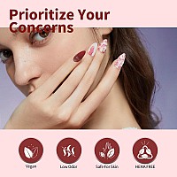 Canni 6Pcs 9Ml Hemafree Red Gel Nail Polish Set Dark Red Burgundy Glitter Gel Polish Kit Diy At Home Salon Christmas New Year