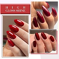 Canni 6Pcs 9Ml Hemafree Red Gel Nail Polish Set Dark Red Burgundy Glitter Gel Polish Kit Diy At Home Salon Christmas New Year