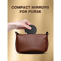 Qislee Compact Mirror Bulk Round Makeup Mirror For Purse Set Of 200 Black