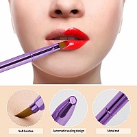 Unaone 2 Pack Lip Brush For Lipstick Retractable Lip Brushes Dualended Makeup Brush For Lipstick Lip Gloss Include Lid