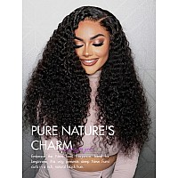 Luvme Hair 16 Inch Natural Black Curly 5X5 Lace Front Wig Human Hair Pre Cut Lace Glueless 5X5 Closure Wig Pre Plucked For Women