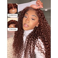 Unice Pre Everything Bye Bye Knots Wig 13X4 Ear To Ear Lace Front Wigs Human Hair Jerry Curly Reddish Brown Put On And Go Gluele