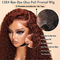 Unice Pre Everything Bye Bye Knots Wig 13X4 Ear To Ear Lace Front Wigs Human Hair Jerry Curly Reddish Brown Put On And Go Gluele