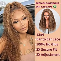 Unice Pre Everything Frontal Wig Bye Bye Knots 13X4 Transparent Lace Front Wigs Human Hair Deep Curly Honey Blonde Highlights Ea