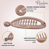 Parcelona French Effortless Mini Set Of 2 Celluloid Banana Hair Clip For Fine Hair Made In France Blush Pink