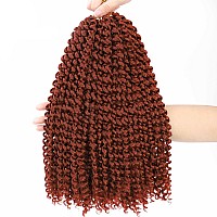 Alrence Passion Twist Hair Copper Red 14 Inch 8 Packs Passion Twist Crochet Hair Long Bohemian Crochet Braids 14 Inch 350