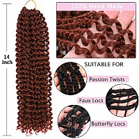 Alrence Passion Twist Hair Copper Red 14 Inch 8 Packs Passion Twist Crochet Hair Long Bohemian Crochet Braids 14 Inch 350