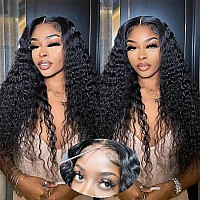 32 Inch Wear And Go Glueless Wig Pre Cut Hd Lace Deep Wave Human Hair Wig Pre Plucked For Beginners 180 Density Deep Curly Lace