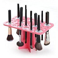 Luckyiren Makeup Brushes Drying Rack Brushes Dryer Collapsible 28 Slot Acrylic Brush Holder Stand Tree Tray Support Display Fo