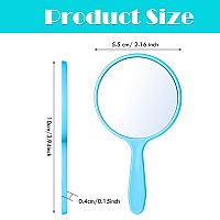 Jetec 25 Pcs Handheld Mirror With Handle 394 L X 217 W Small Portable Round Mirror Bulk For Kids Travel Makeup Classroom