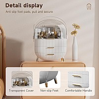 Makeup Storage Organizer With Lid Waterproof Cosmetics Skincare Organizer For Vanity Portable Makeup Storage Box For Counterto