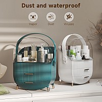 Makeup Storage Organizer With Lid Waterproof Cosmetics Skincare Organizer For Vanity Portable Makeup Storage Box For Counterto